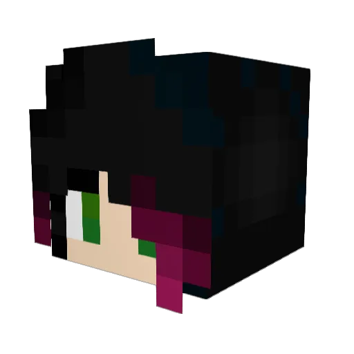 VioletCat38 Minecraft avatar head, 3D render