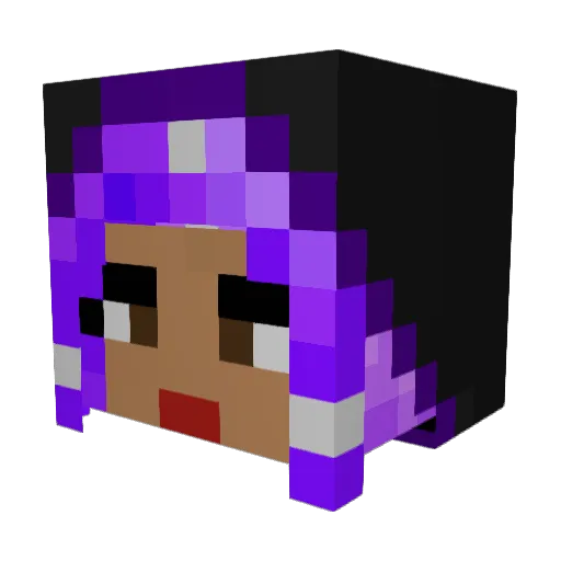 VioletGrim Minecraft avatar head, 3D render