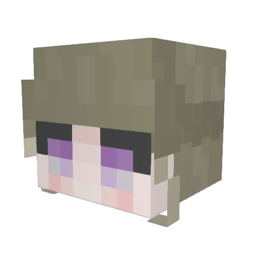 VioletGuro Minecraft avatar head, 3D render