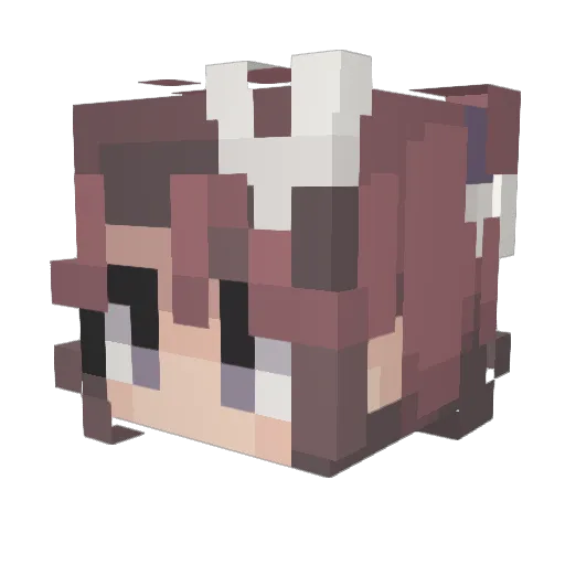 VioletPearll Minecraft avatar head, 3D render