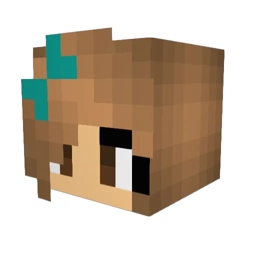 Violet_K Minecraft avatar head, 3D render