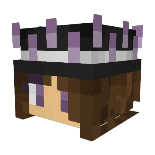 VioletaEmperor Minecraft avatar head, 3D render