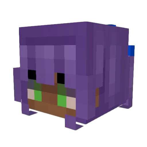 VioletaEvil Minecraft avatar head, 3D render