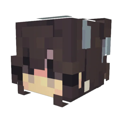 Violetive Minecraft avatar head, 3D render