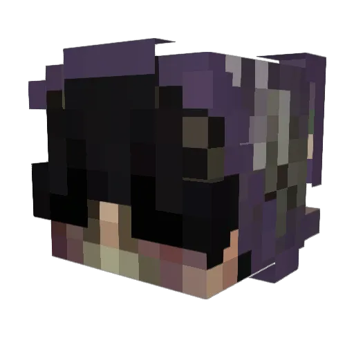 VioletteKatze Minecraft avatar head, 3D render