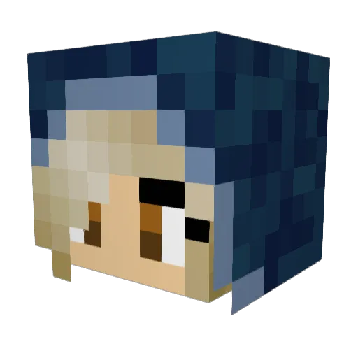 Violincat Minecraft avatar head, 3D render