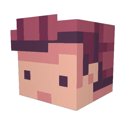 Violruina Minecraft avatar head, 3D render