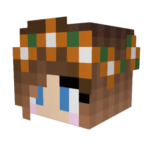 Vioooooo Minecraft avatar head, 3D render