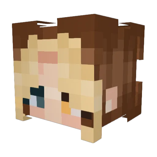 Vioxygen Minecraft avatar head, 3D render