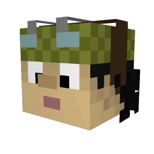 VipPars Minecraft avatar head, 3D render