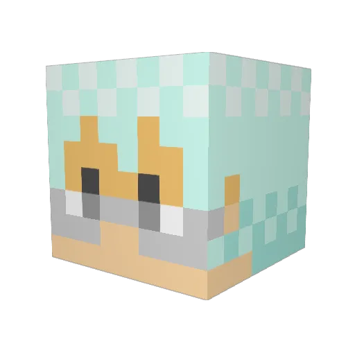 VipQuality427 Minecraft avatar head, 3D render