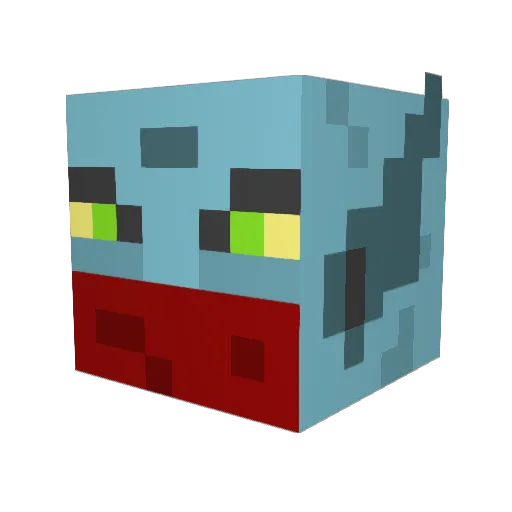 Vipercow Minecraft avatar head, 3D render