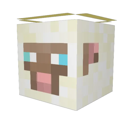 Vipexface Minecraft avatar head, 3D render