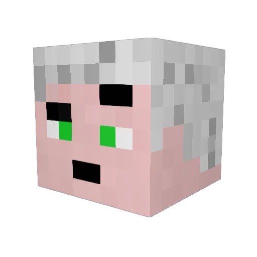 Vipeyy Minecraft avatar head, 3D render