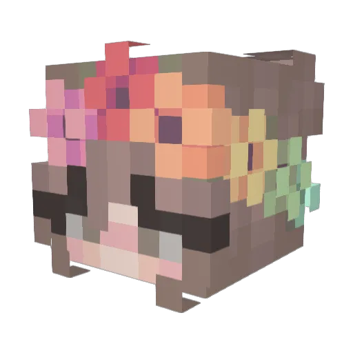 Virgy08 Minecraft avatar head, 3D render