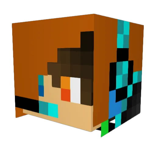Virmah Minecraft avatar head, 3D render