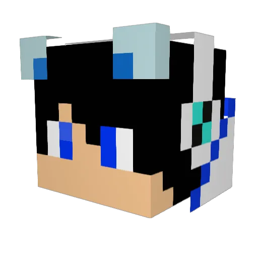 Vironny Minecraft avatar head, 3D render
