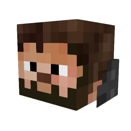 Virral Minecraft avatar head, 3D render