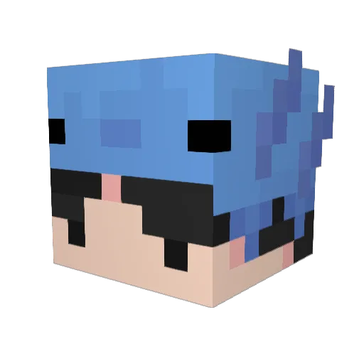 Virtrons Minecraft avatar head, 3D render