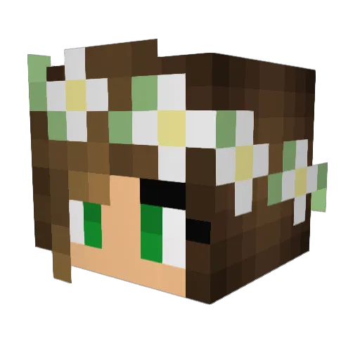 VirtualGoddess Minecraft avatar head, 3D render
