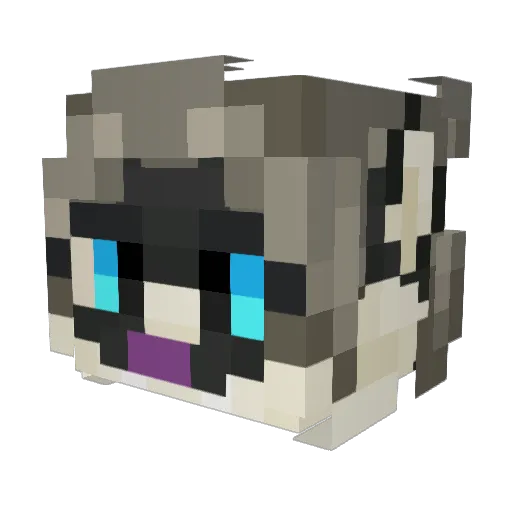 VirtualKat Minecraft avatar head, 3D render
