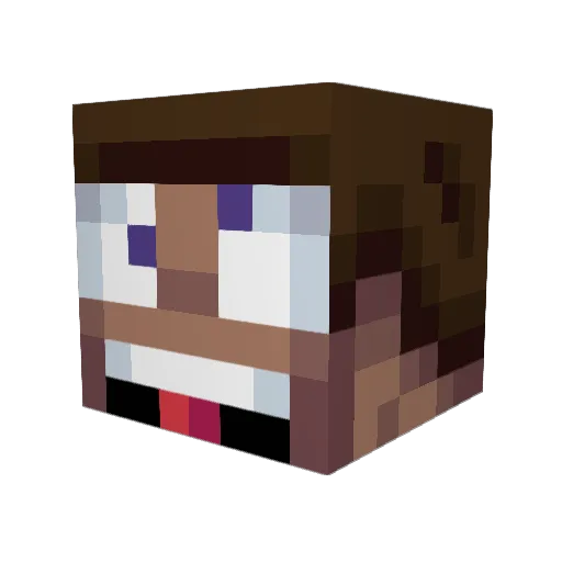 VirtualLos3r Minecraft avatar head, 3D render