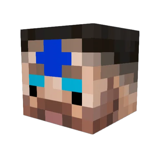 VirtualWizard Minecraft avatar head, 3D render
