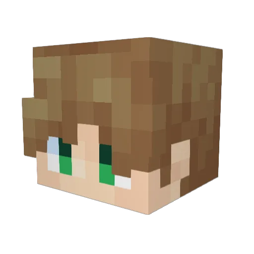 Virtuositas Minecraft avatar head, 3D render
