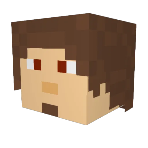 VirtuousVirotus Minecraft avatar head, 3D render