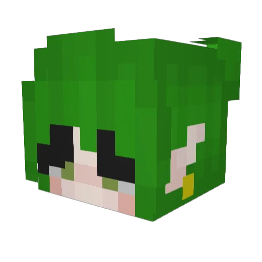 Virturella Minecraft avatar head, 3D render