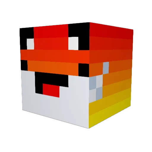 Virtusa Minecraft avatar head, 3D render