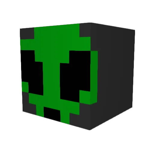 Viruskz Minecraft avatar head, 3D render