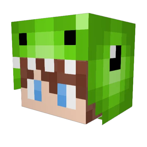 Viruslo Minecraft avatar head, 3D render