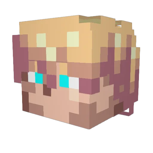 Viruviruviru Minecraft avatar head, 3D render
