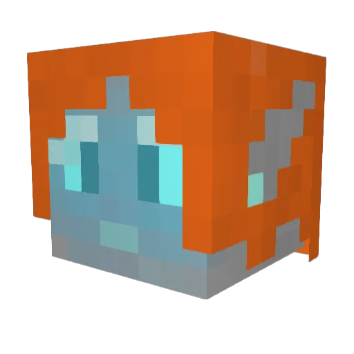 Visage Minecraft avatar head, 3D render