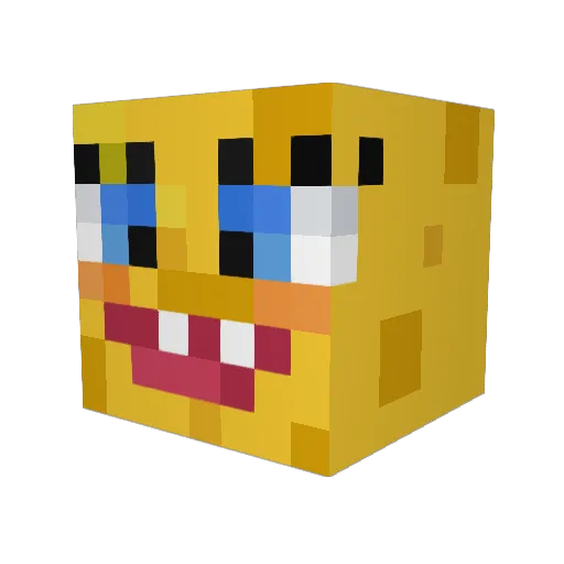Visatig Minecraft avatar head, 3D render