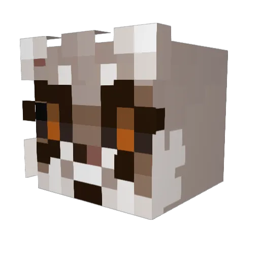 Viserable Minecraft avatar head, 3D render