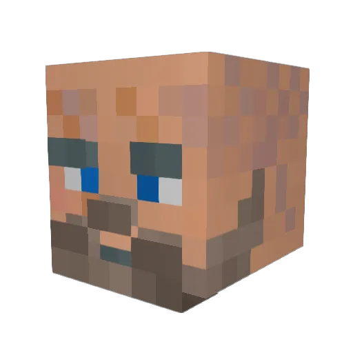 VishanoV Minecraft avatar head, 3D render