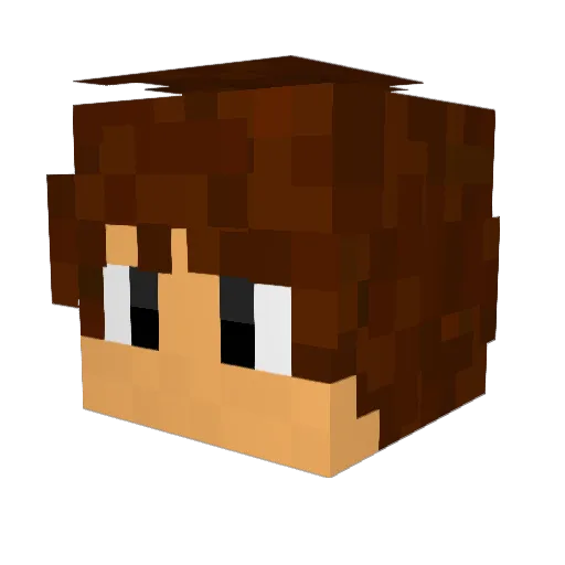 Vishell Minecraft avatar head, 3D render