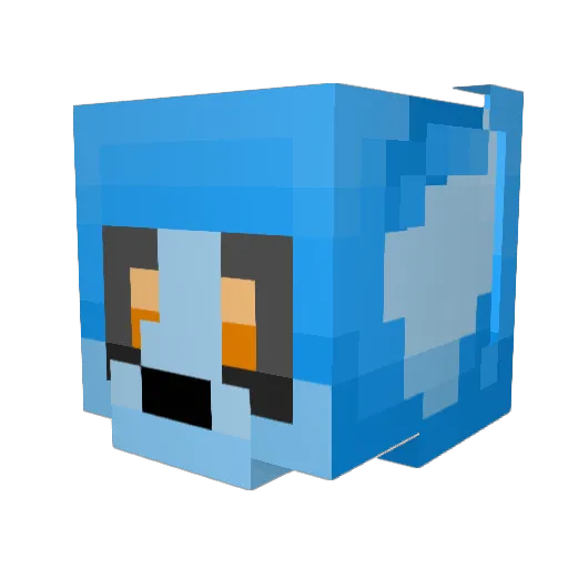 VisorFox Minecraft avatar head, 3D render