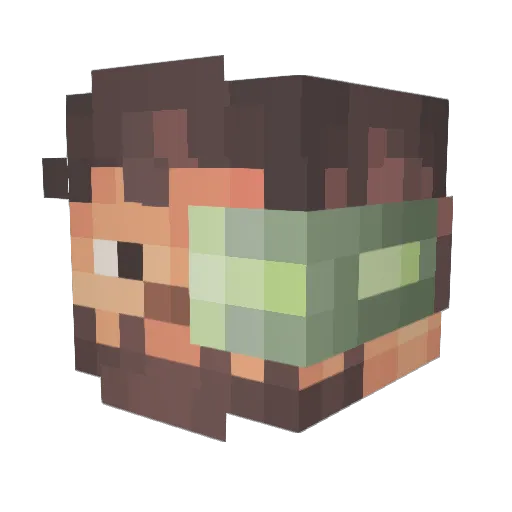 Vissral Minecraft avatar head, 3D render