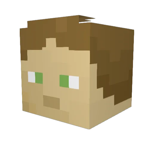 VitSan Minecraft avatar head, 3D render