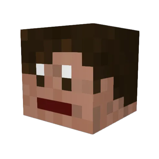 Vitcho01 Minecraft avatar head, 3D render
