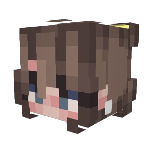 Vitilette Minecraft avatar head, 3D render