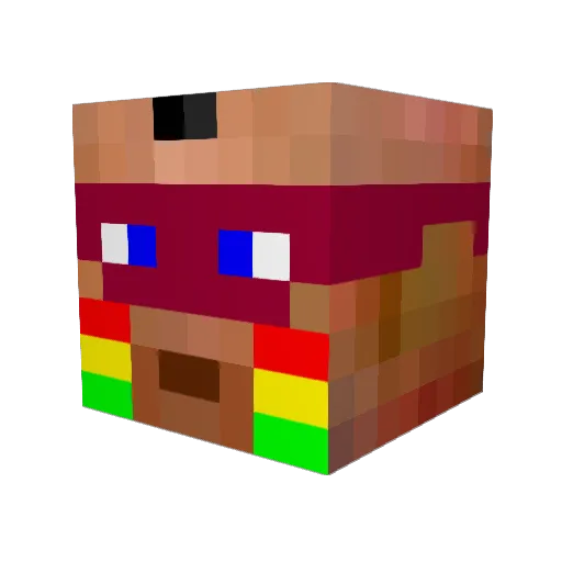 Vitok25 Minecraft avatar head, 3D render