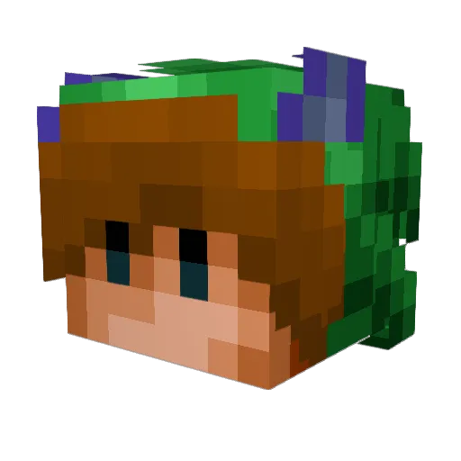 VitorPlaysMC Minecraft avatar head, 3D render