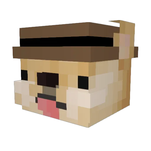 VitorTenchini Minecraft avatar head, 3D render