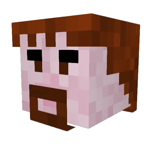Vituco Minecraft avatar head, 3D render
