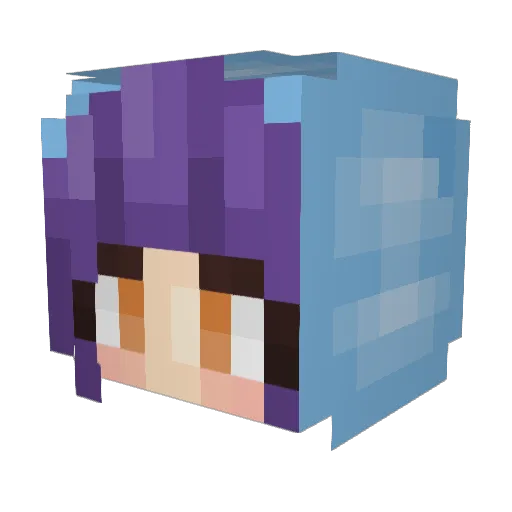 ViviHBk Minecraft avatar head, 3D render