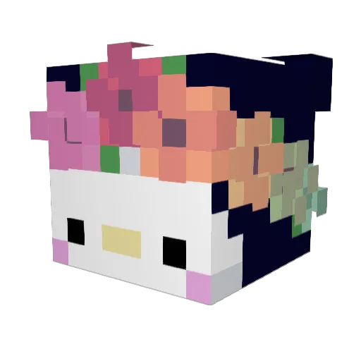 Vivi_ Minecraft avatar head, 3D render